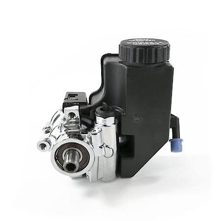 GM Type 2 (Saginaw TC Series) Style Chrome Power Steering Pump with Plastic Reservoir