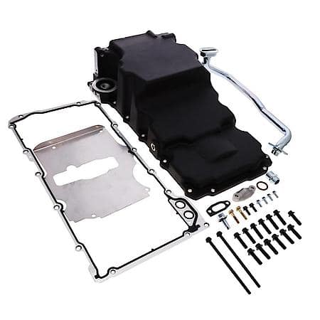 Black Aluminum Low-profile Retro-fit LS 5.7 Quart Oil Pan with Added Clearance