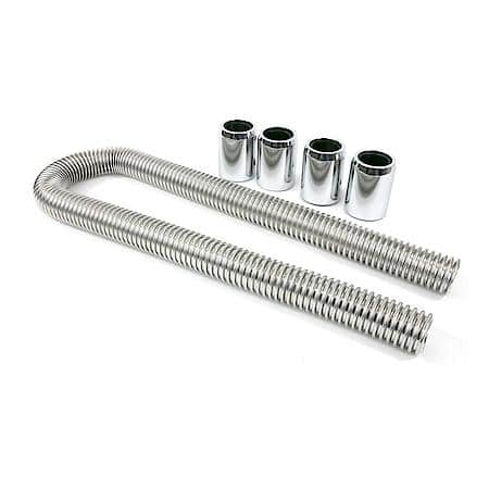 Chrome Radiator Hose Kit 48 Inch ; Includes chrome aluminum clamp covers