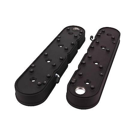 GM LS V8 Black Finned Aluminum 2-Piece Valve Covers with Coil Mounts and Covers