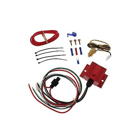 Adjustable 150F - 240F Black Electric Fan Controller with Thread-In Thermostat