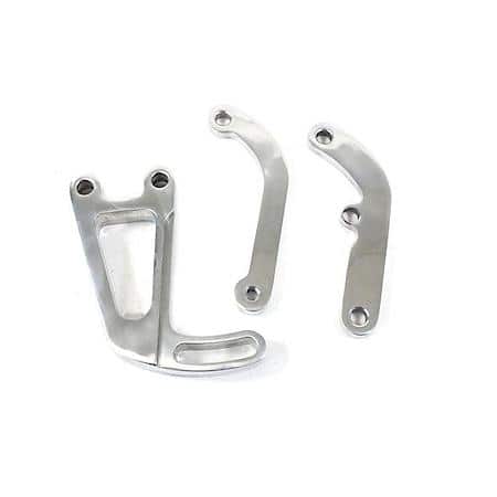 Chevy Small Block Long Water Pump Polished Aluminum Saginaw P Series Power Steering Pump Bracket