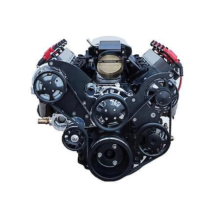 LS Serpentine Front Drive System, Black Finish