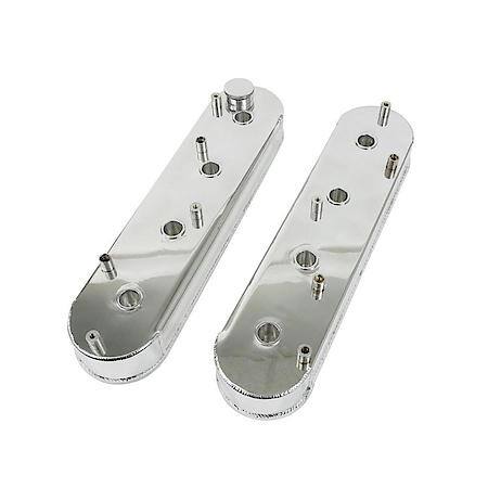 GM LSX V8 (4.8L-7.0L) Polished Fabricated Aluminum Valve Covers with Coil Bracket Mounts