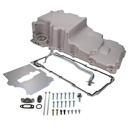 Satin Aluminum Low-profile Retro-fit LS 5.5 Quart Oil Pan.