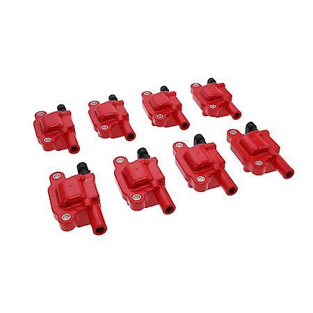 Red LS2, LS3, LS7, LS9 Car Style 40,000 Volt Ignition Coils - Set of 8