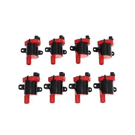 Red LS2 Truck Style 40,000 Volt Ignition Coils - Set of 8