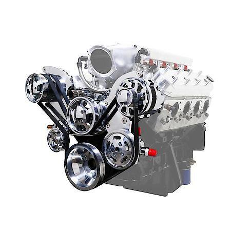 LS Serpentine Front Drive System, Polished Finish