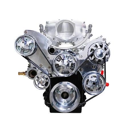LS Serpentine Front Drive System, Polished Finish