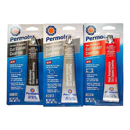 Red Cut Gasket Coating, High Temp, Vibration-Resistant Silicone Sealant, 2 oz