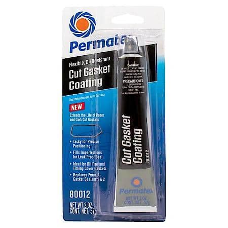 Black Cut Gasket Coating, Flexible, Oil-Resistant Silicone Sealant, 2 OZ