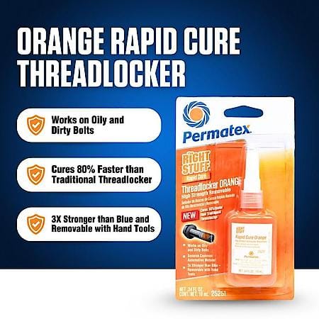 The Right StuffáRapid Cure High Strength Removable Threadlocker Orange, 10 ML
