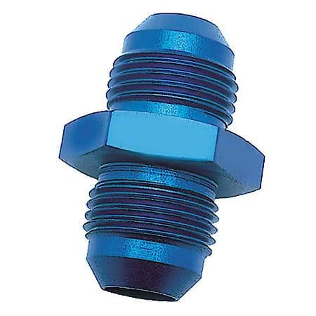Coupler with Check Valve: -6AN Flare Union, Anodized Aluminum, Blue, Single