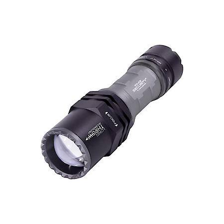 Long Throw 3AAA Alkaline Flashlight, 500 Lumens, 410M Beam Distance, 6 HR Run Time
