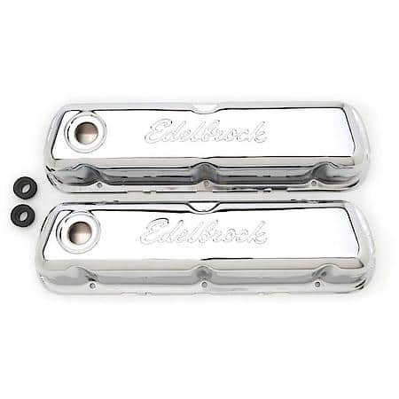 Valve Covers, Signature Series, Stock Height, Steel, Chrome,Ford, Small Block
