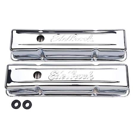 Signature Series Valve Covers: Small Block Chevy 262-400 1959-86, Chrome Steel