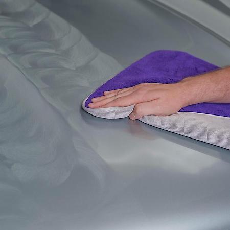 Microfiber Wax & Buff Towel; 16 x 16 inches, Gray/Purple