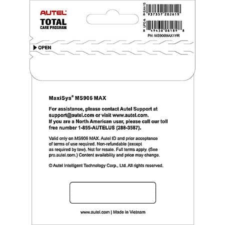 Total Care Program (TCP) Card for MS906MAX