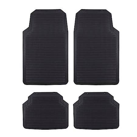 SUV Floor Mat, Black Rubber, Trim to Fit, 5 Piece, Cargo Mat Included
