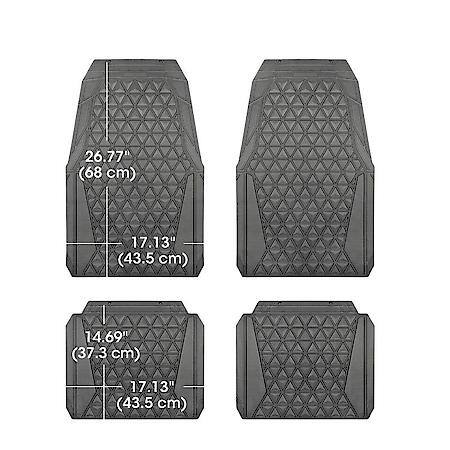 Car and SUV Floor Mat, Grey Rubber, Trim to Fit, 4 Piece