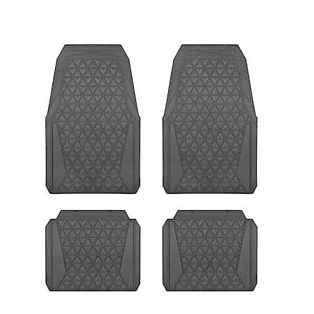 Car and SUV Floor Mat, Grey Rubber, Trim to Fit, 4 Piece