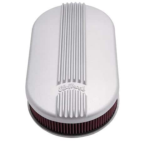 Pro-Flo Satin Large Oval Cast Air Cleaner For Dual-Quads - 2.4" Element