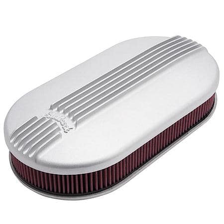 Pro-Flo Satin Large Oval Cast Air Cleaner For Dual-Quads - 2.4" Element
