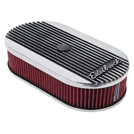 Elite 2 Series Polished Oval Air Cleaner for Single 4-bbl Carb - 2.5" Element