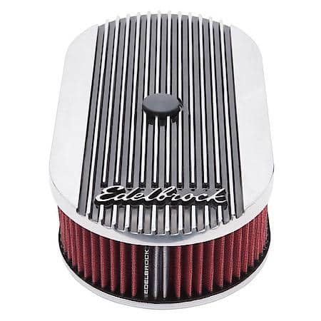 Elite 2 Series Polished Oval Air Cleaner for Single 4-bbl Carb - 2.5" Element