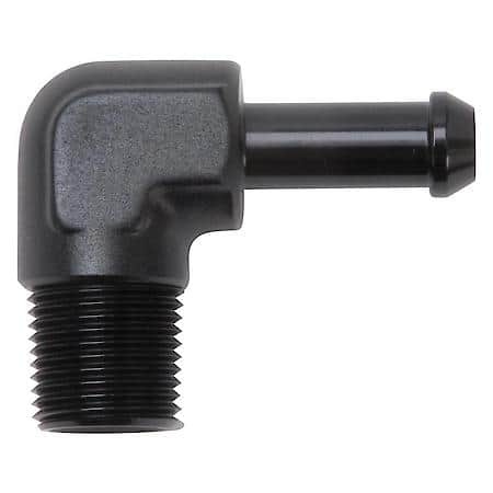 Heater Hose End Fitting - 90 Deg with 3/8" NPT and 3/8" Barb