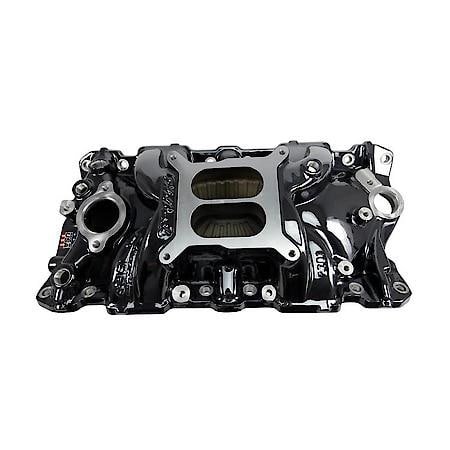 Performer EPS Intake Manifold for 55-86 Small-Block Chevy with Black plasma Finish