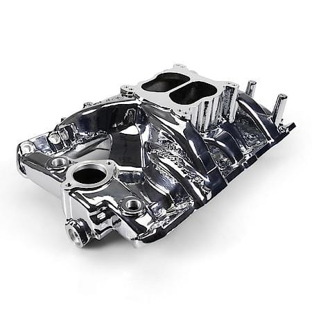 Performer RPM Pontiac 326-455 Intake Manifold, Chrome Plasma Finish