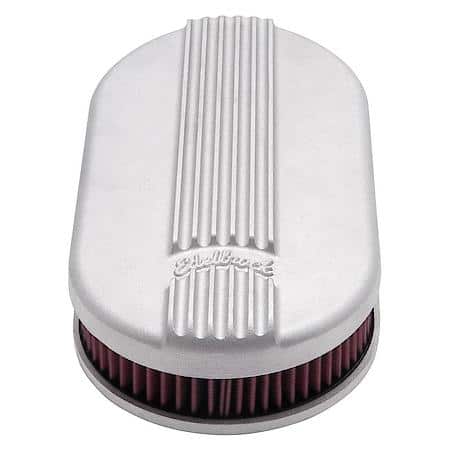 Classic Series Satin Small Oval Cast Air Cleaner For Single 4-Bbl Carb