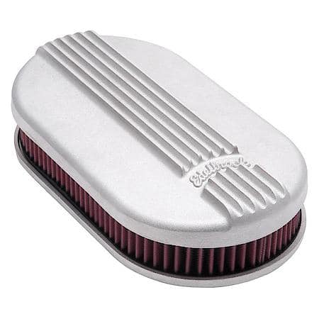 Classic Series Satin Small Oval Cast Air Cleaner For Single 4-Bbl Carb