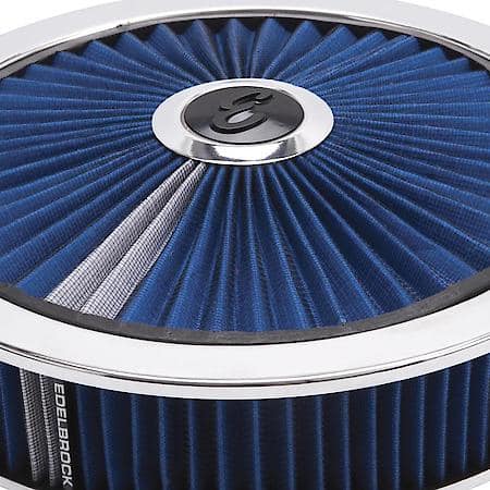 Pro-Flo Chrome Round 14" Air Cleaner - 3" Pro-Flo Element (Blue)