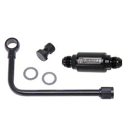 Fuel Line No. 81343 Black Steel Fuel Line With Black Anodized Aluminum Filter