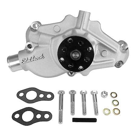 Water Pump for Small-Block 1984-91 350 c.i.d. Corvettes in Satin Finish (Short)