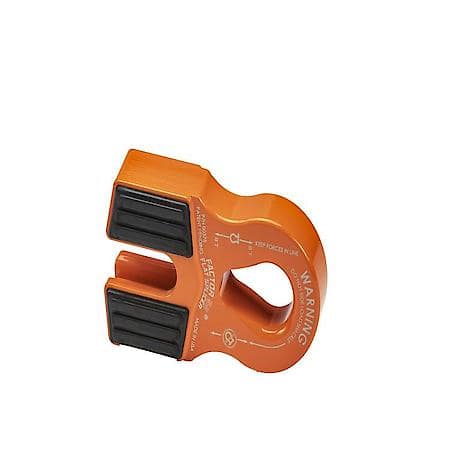 Winch Shackle: Fits 3/4" Screw Pin Hook, Splice-On, Orange, Aluminum, With EPDM Rubber Guards
