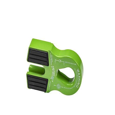 Winch Shackle: Fits 3/4" Screw Pin Hook, Splice-On, Green, Aluminum, With EPDM Rubber Guards