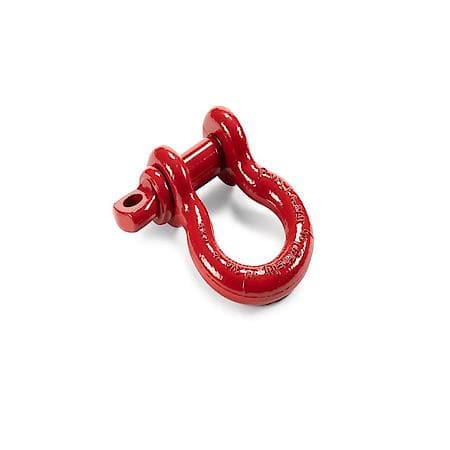Bumper D-Ring: 3/4" Dia, 9500 Pound Weight Rating, Powder Coated, Red, Single
