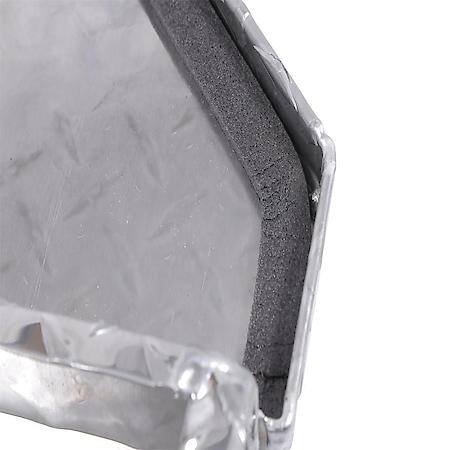 Truck Tool Box: Triangle Trailer, Single Lid, Diamond Tread, Silver, Aluminum, 2.65CuFt Capacity