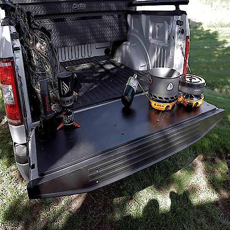 Tailgate Panel: Bolt-On, 59" L x 21" W, UV And Extreme Weather Resistant, Black, 1/2" Thk HDPE