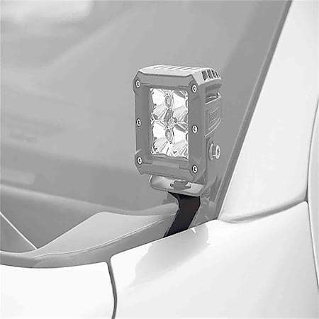 Driving Light Bracket: Bolt-On, Texture Black, Mounts 1 Light Each, Black, Steel, Set of 2