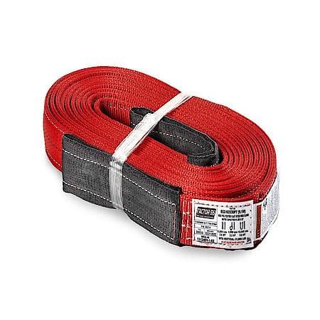 Tow Strap: 30 Foot X 2 Inch, Black And Red, Polyester Webbing Material