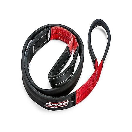 Tow Strap: 8 Foot X 3 Inch, Black And Orange, Polyester Webbing Material