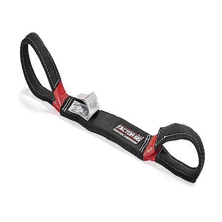 Tow Strap: 3 Foot X 3 Inch, Black And Orange, Polyester Webbing Material