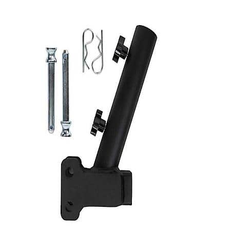 Safety Flag Bracket: Attaches To Any Bulletproof Hitch, Powder Coat Black, Steel, With Two 5/8" R-Pins