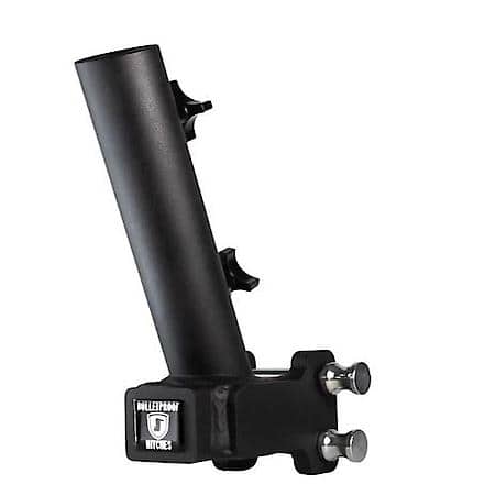 Safety Flag Bracket: Attaches To Any Bulletproof Hitch, Powder Coat Black, Steel, With Two 5/8" R-Pins