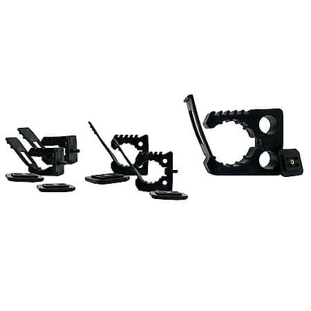 Clamp Assortment: Black, Rubber, Bolt-On Installation, Set of 5, With 2 Mount Plates And Hardware