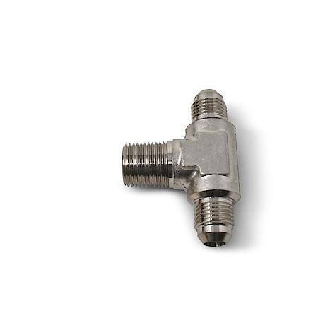 6 AN Male Tee with 3/8" NPT Male on Side Endura Finish